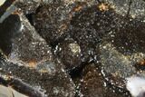 Polished Septarian Geode Sculpture - Black Crystals #99448-2